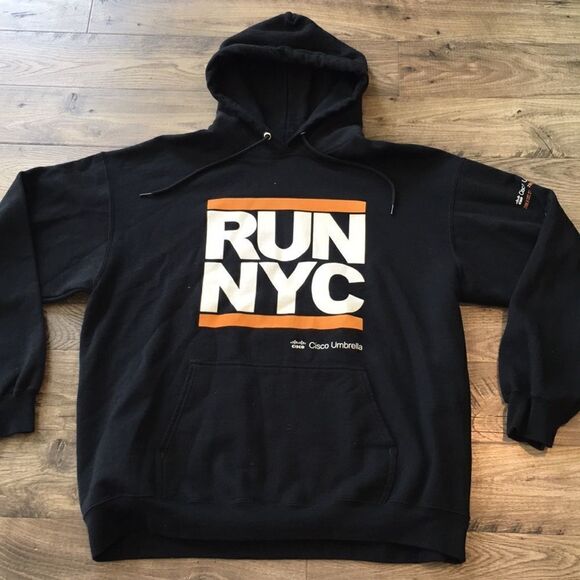 Run NYC Black Cisco Umbrella Computer geek tech mens collector sweatshirt XL